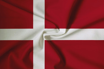 Fototapeta premium Waving Danish flag with a fabric texture
