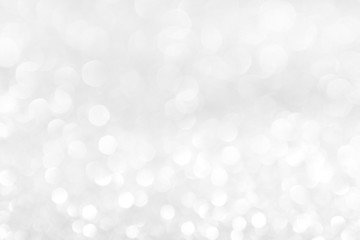 abstract background white Silver lights on christmas bokeh