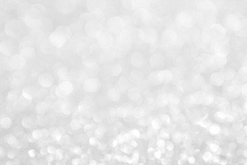 abstract background white Silver lights on christmas bokeh