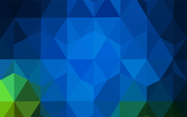 Obraz premium Dark Blue, Green vector abstract mosaic background.