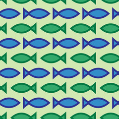 Abstract seamless fish pattern, vector illustration