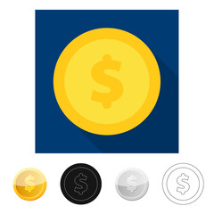 Isolated object of bank and money logo. Set of bank and bill stock symbol for web.