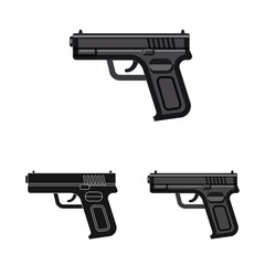 Vector illustration of weapon and gun icon. Collection of weapon and army stock vector illustration.
