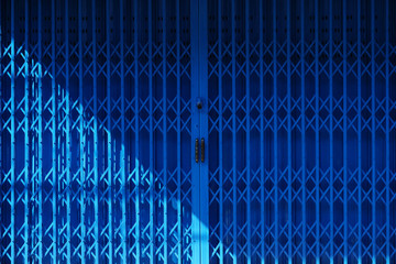 Naklejka premium Blue steel door background