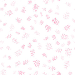 Light Pink, Yellow vector seamless doodle layout with leaves, branches.