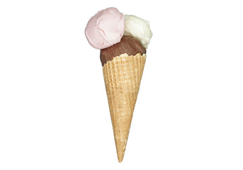 Eishörnchen mit drei Sorten Eis
