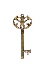 Golden key isolated on white background