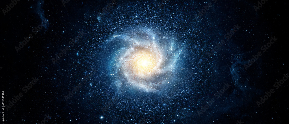 Wall mural panoramic view of the galaxy and star. abstract space background. elements of this image furnished b