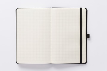 open notebook or book on white background