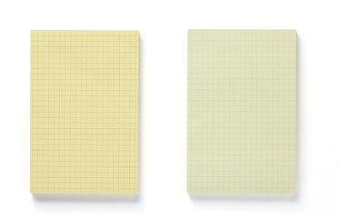 checked memory paper on white  background
