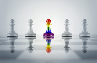 Not like most people. An original idea on the subject of gender differences. Gay pride, LGBT, bisexual, homosexual concept.