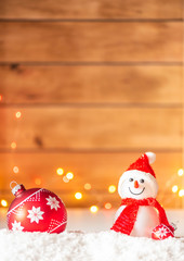 Snowman Background in Winter 