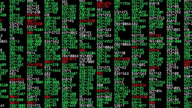 Bull market. Changing numbers. Business background. Seamless loop.Stock Market Tickers Price Data Animation.