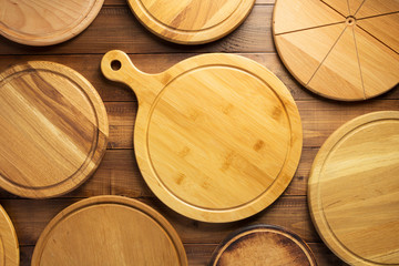 pizza or bread cutting board at wood