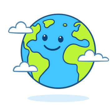 Vecteur Stock Cute cartoon Earth | Adobe Stock
