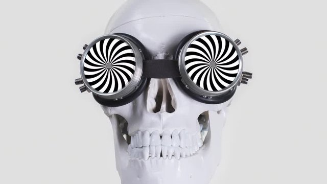 skull wearing sparkling sunglasses