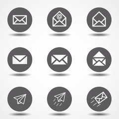 Set of icons for messages. Vector illustration. Signs for infographic, logo, app development and website design.