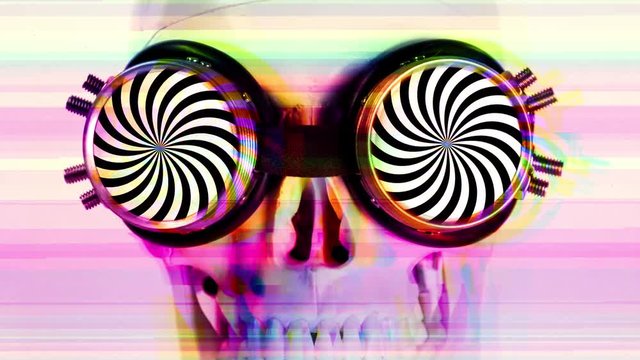 skull wearing sparkling sunglasses