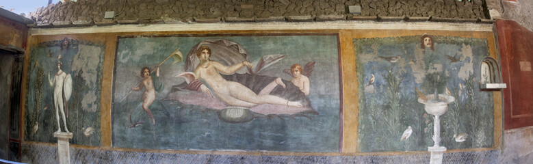 Pompei archaeological excavations, Naples, Italy - fresco House of Venus