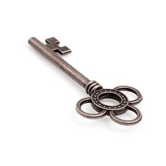 Silver key isolated on white background