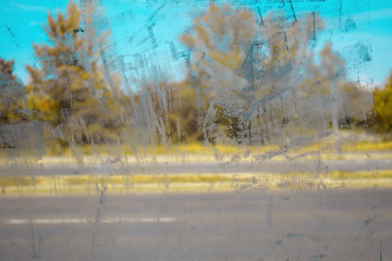 Cracks and scuffs on the glass background