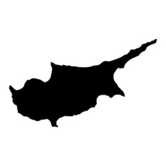 Black map country of Cyprus © alvindom