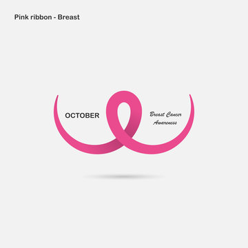 Pink Breast,Bosom,or Chest icon.Breast Cancer October Awareness Month Campaign banner.Women health concept.Breast cancer awareness month logo design.
