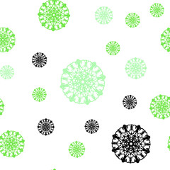 Light Green vector seamless cover with beautiful snowflakes.