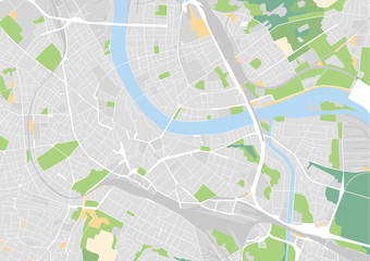 Fototapeta premium Wektor mapa miasta Bazylei