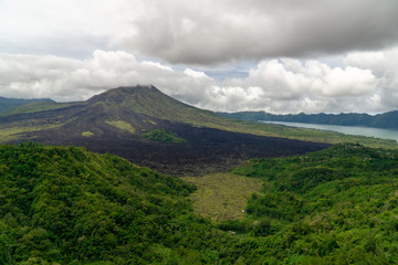 Obraz na płótnie Canvas Panoramic view on Bali’s Volcano Mount Batur