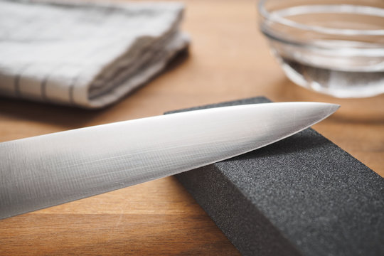Knife sharpen with professional sharpening whetstone