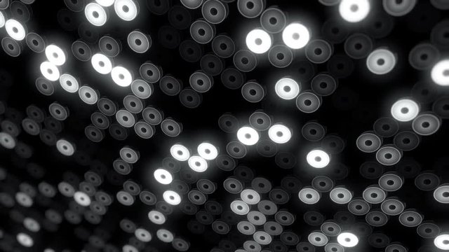 Abstract background with flashing floor or walls from led lights, bulbs or projectors. Animation of seamless loop.
