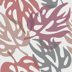 Fototapeta na wymiar Abstract leaves on a seamless pattern wallpaper