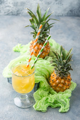 Cold pineapple cocktail