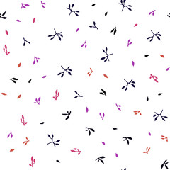 Dark Pink, Yellow vector seamless doodle layout with leaves.