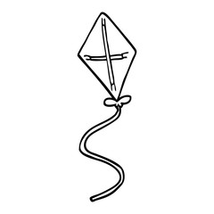 black and white cartoon kite