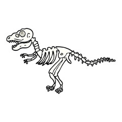 comic book style cartoon dinosaur bones
