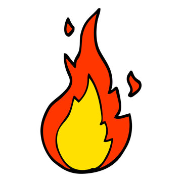 hand drawn doodle style cartoon flame symbol