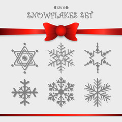 Snowflakes icon set design for Christmas background work, you can adjust for using as in each theme.