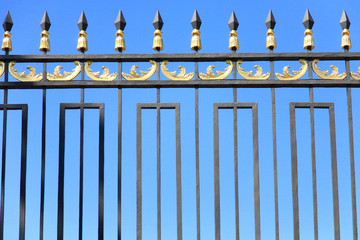 fragment of a metal fence