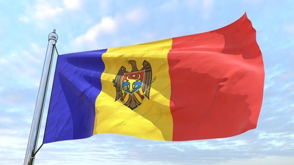 Weaving flag of the country Moldova