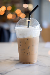 Cappuccino ice coffee in a glass