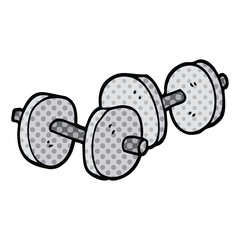 comic book style cartoon pair of dumbbells