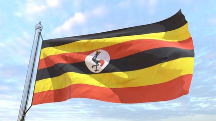 Weaving flag of the country Uganda