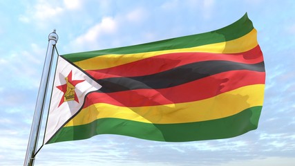 Weaving flag of the country Zimbabwe