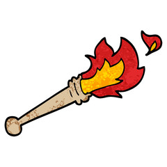 grunge textured illustration cartoon sports torch
