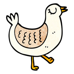 grunge textured illustration cartoon bird