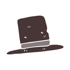 flat color illustration cartoon top hat