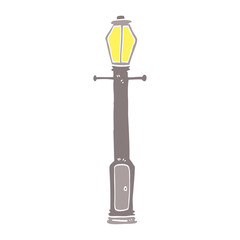flat color illustration cartoon lamp post