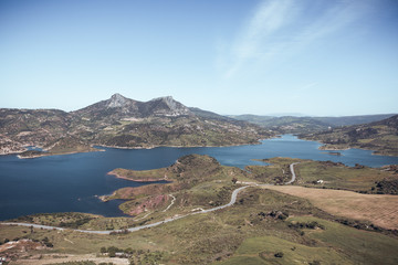 Fototapeta premium Panorama view over lake 2